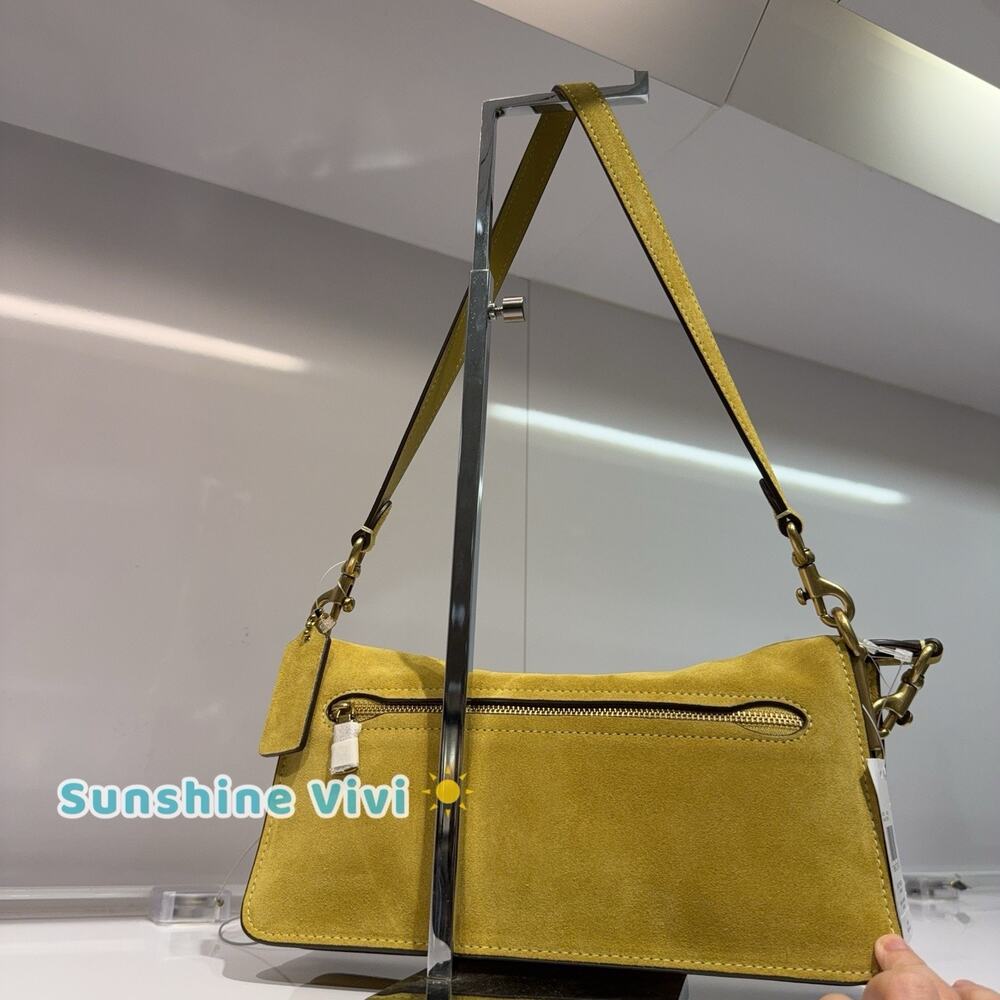 NWT Coach Suede Tabby Shoulder Bag 26 CEN52 Brass/Light Citron - Picture 13 of 13